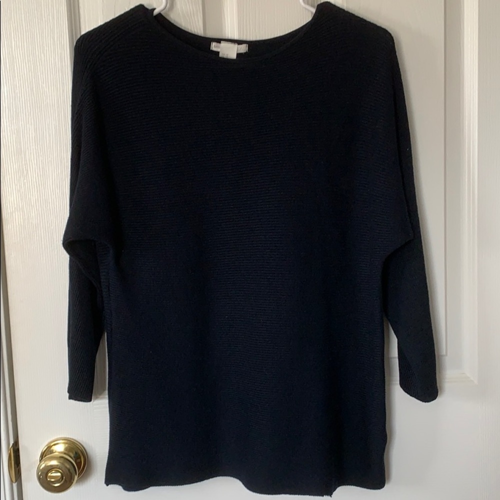 Navy Blue 3/4 Sleeve Sweater